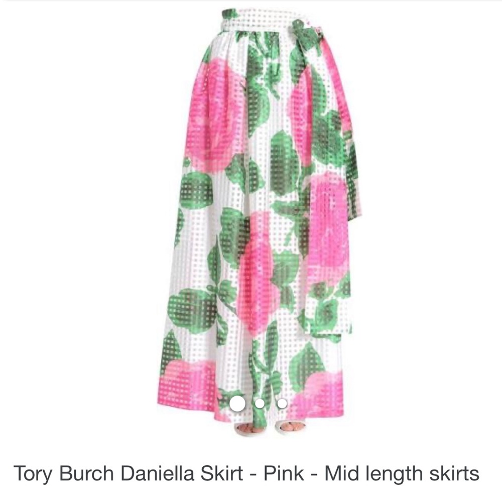 Tory Burch Daniella skirt -MaxiRosepink/greenskirt